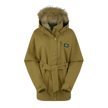 Tan hooded parka with belt from the Ridgeline Monsoon Nordic Jacket collection