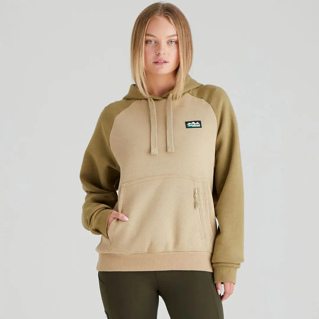 Ridgeline Ladies North Island Hoodie featuring stylish two-tone hooded sweatshirt design