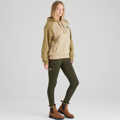 Ridgeline Ladies North Island Hoodie worn with leggings and boots for a chill look