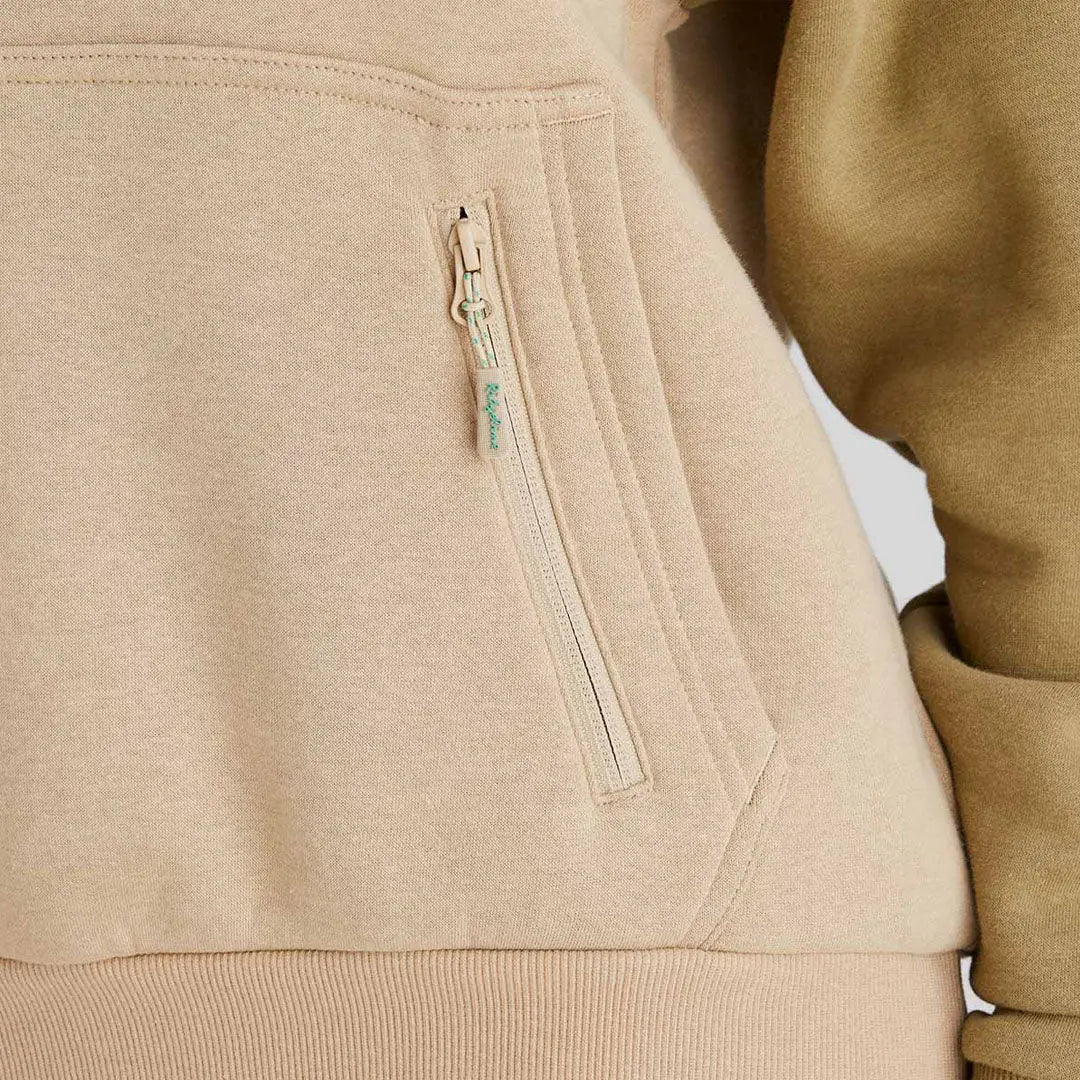 Beige Ridgeline Ladies North Island hoodie with zippered pocket for a casual look