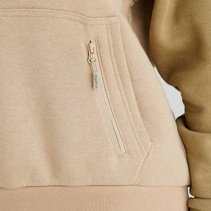 Beige Ridgeline Ladies North Island hoodie with zippered pocket for a casual look