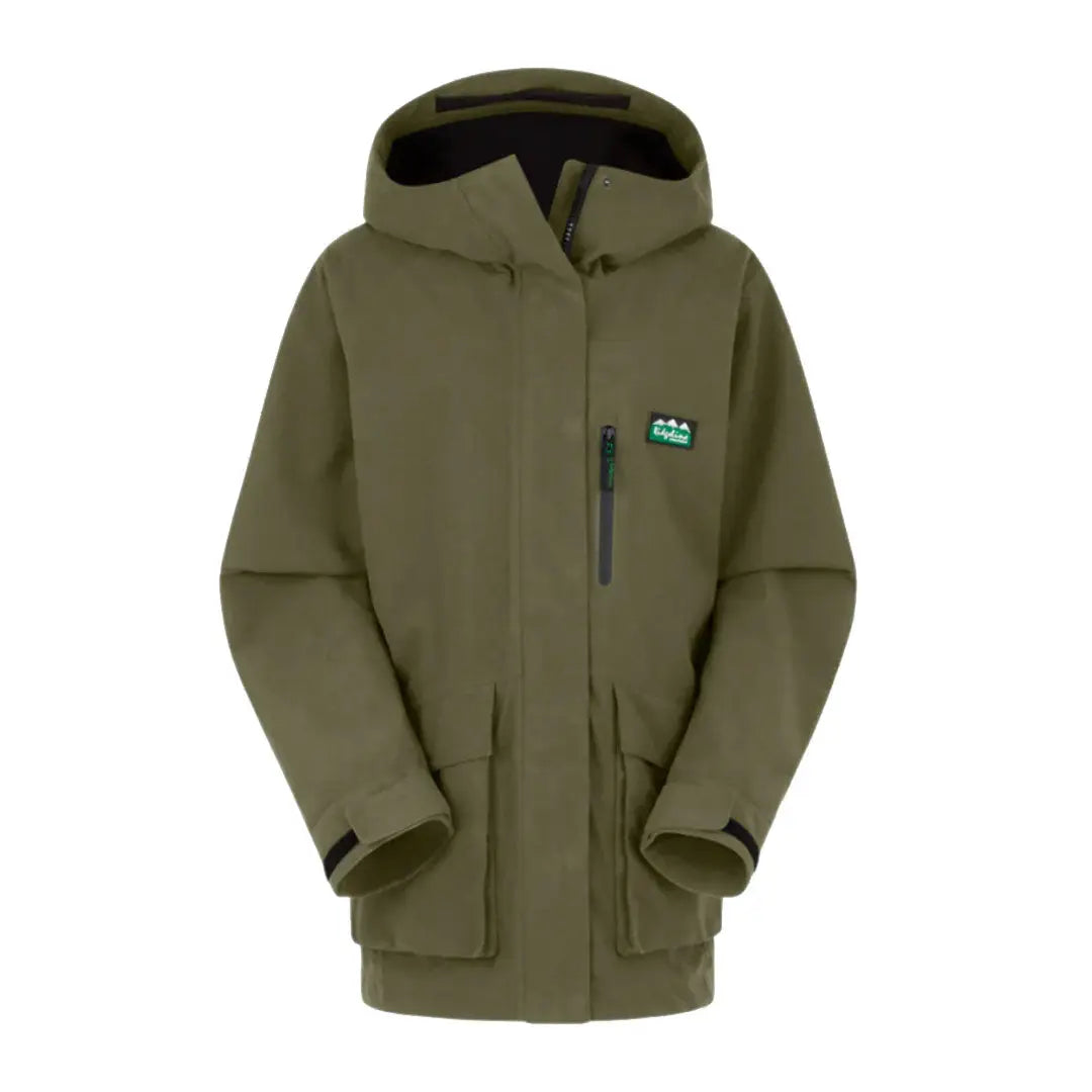 Olive green hooded Ridgeline Ladies Rhea Jacket perfect for outdoor adventures