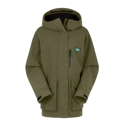 Olive green hooded Ridgeline Ladies Rhea Jacket perfect for outdoor adventures