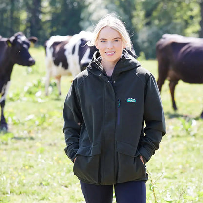 Dark green hooded jacket from Ridgeline Ladies Rhea collection, ladies Rhea jacket design