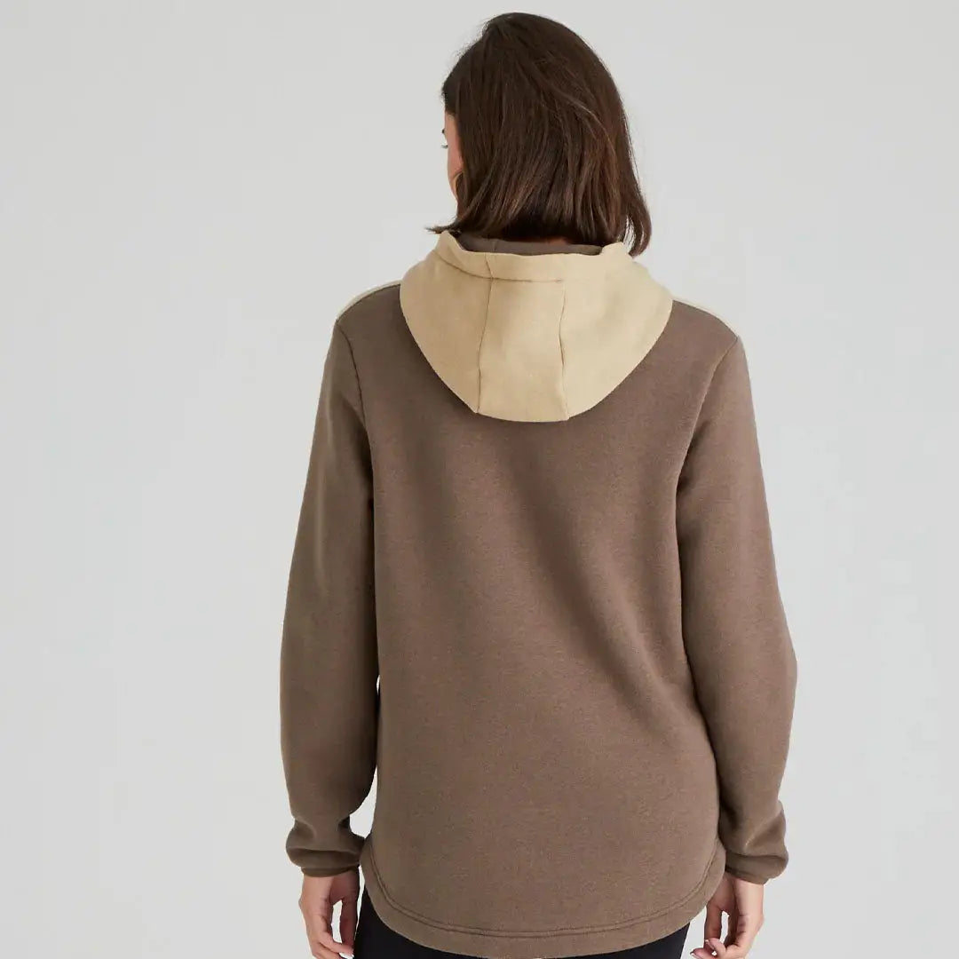 Brown hoodie with beige hood from Ridgeline Ladies South Island collection