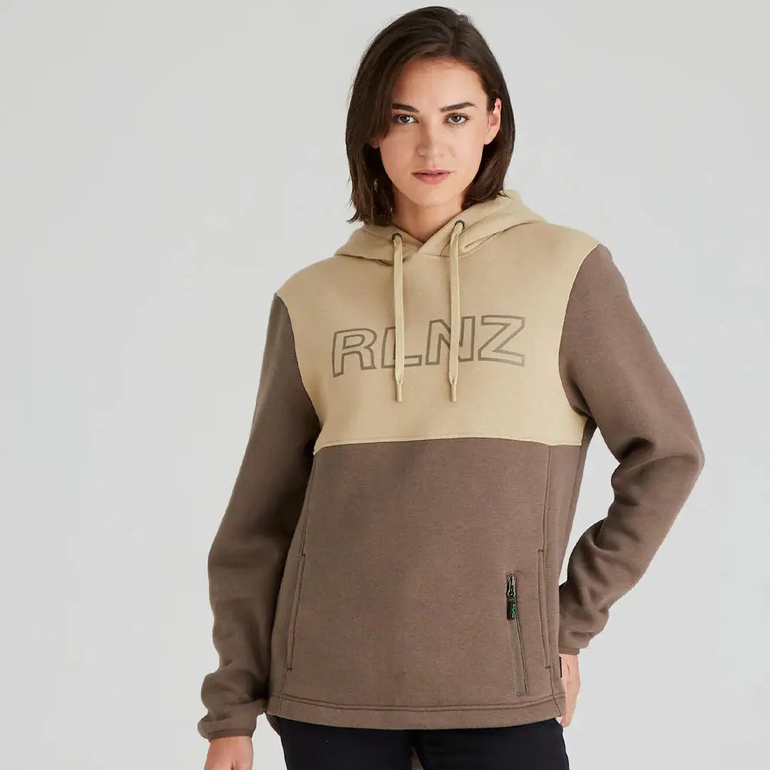 Ridgeline Ladies South Island Hoodie with two-tone design and front pocket