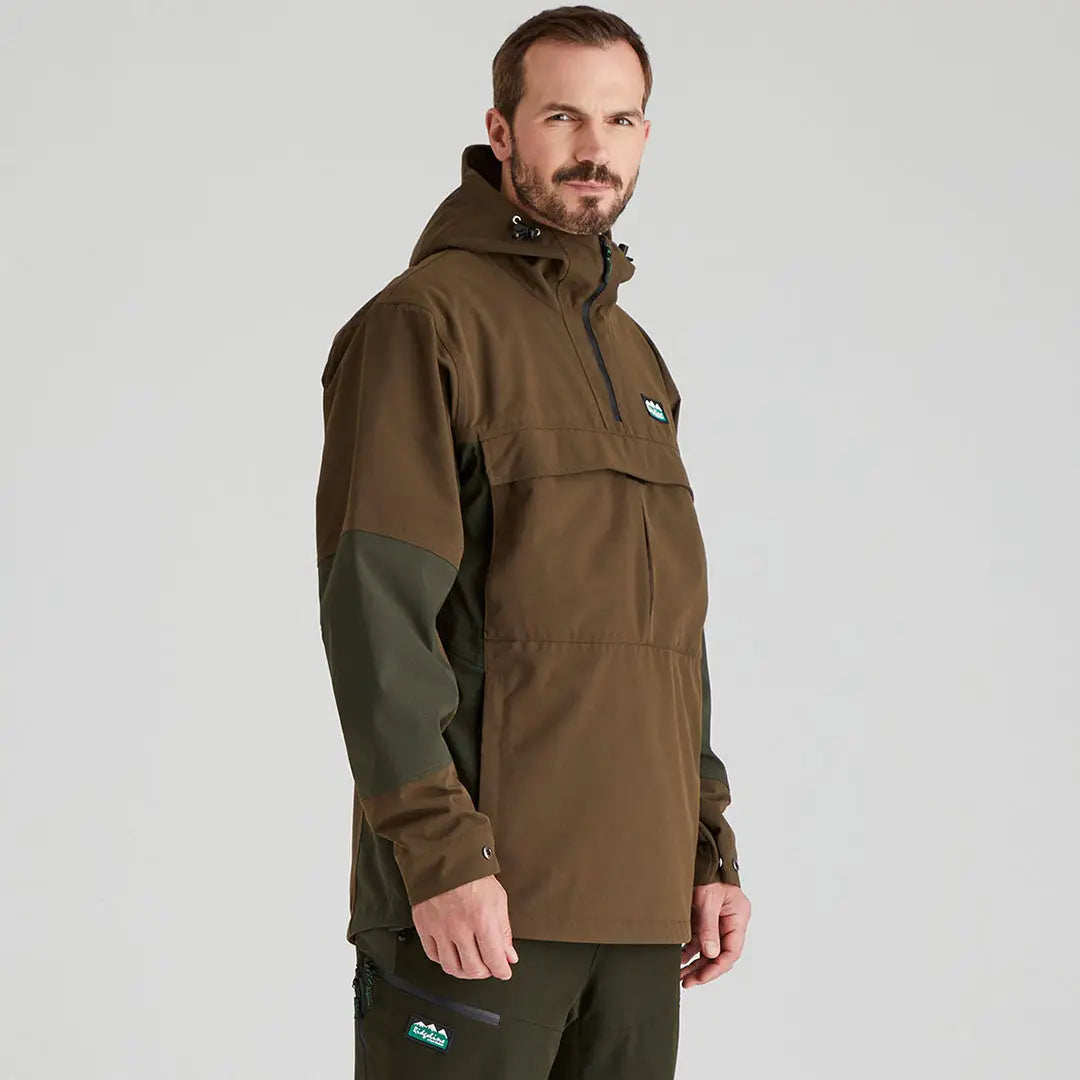 Olive green Cambrian Smock hooded anorak for country clothing and hunting fun