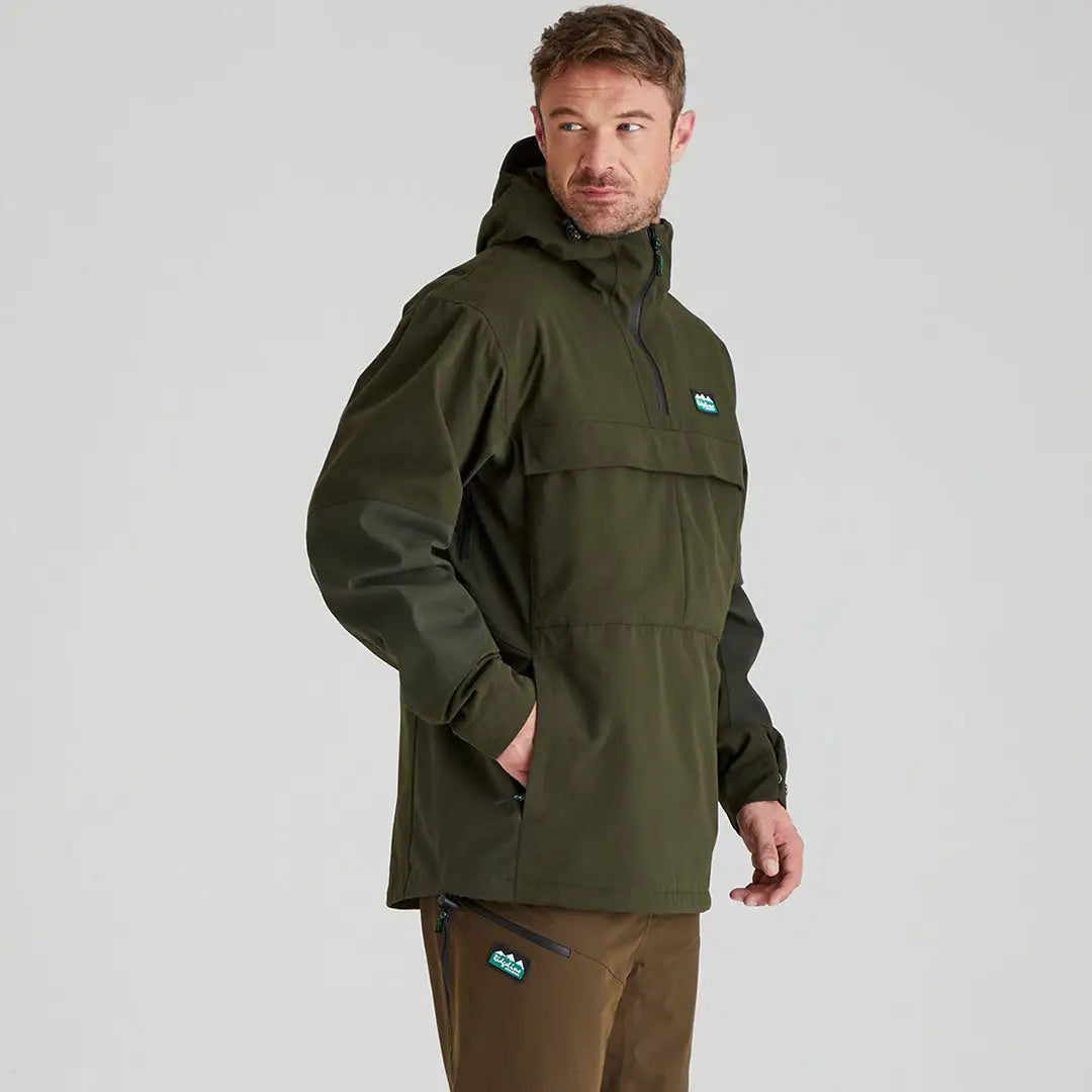 Olive Green Hooded Anorak from Ridgeline Mens Cambrian Smock for country clothing and hunting