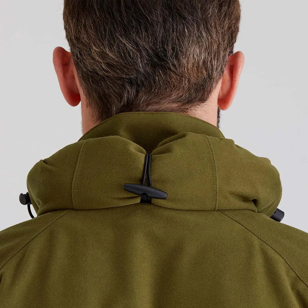 Olive green Ridgeline Mens Monsoon Classic Smock with toggle closure, perfect for rain