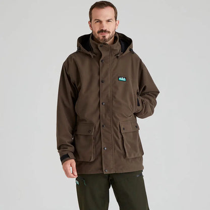 Brown hooded jacket from Ridgeline Torrent III for country clothing enthusiasts