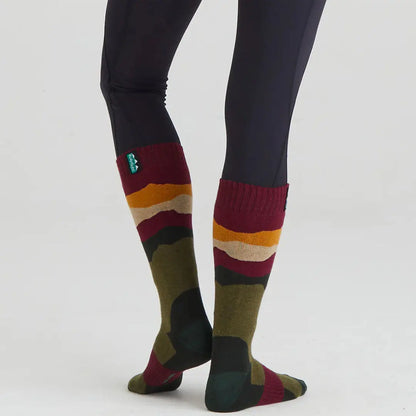 Knee-high patterned merino wool socks from Ridgeline for cozy comfort