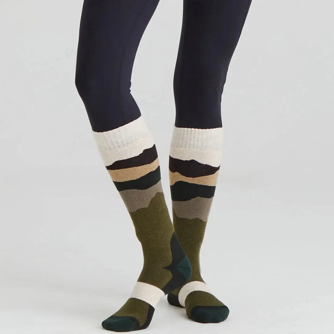 Knee-high patterned merino wool socks from Ridgeline for cozy comfort