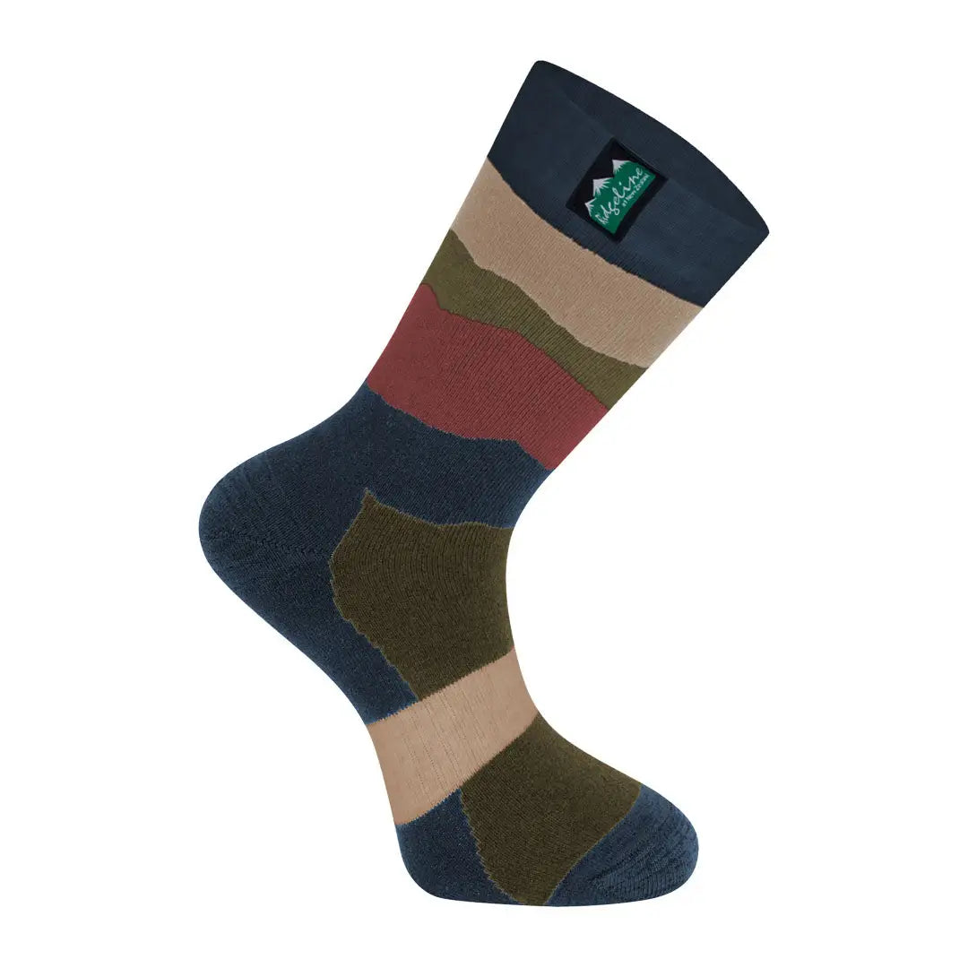 Striped Merino Wool Socks for hiking - Ridgeline Mid Length wool socks