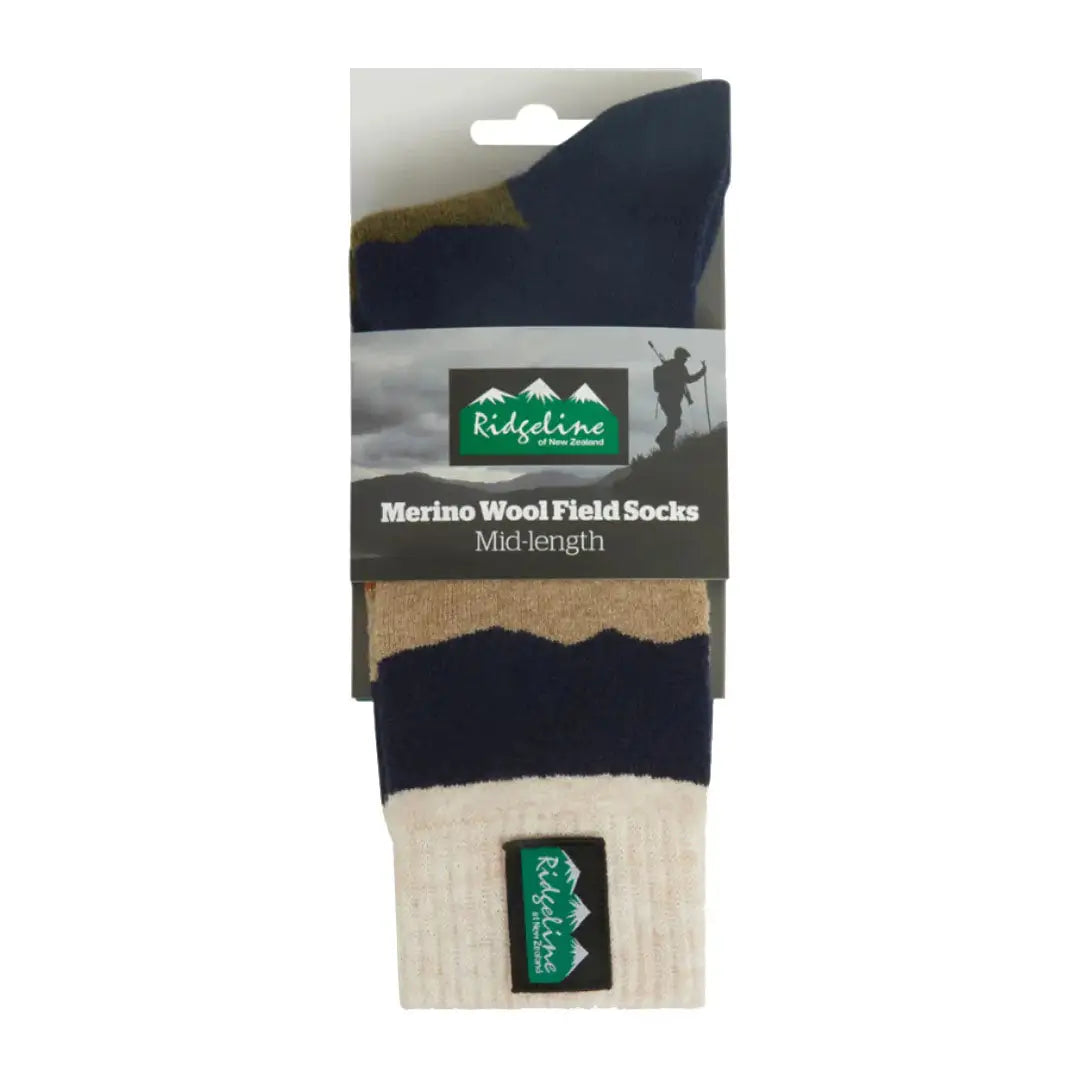 Packaged Ridgeline Merino Wool Socks mid length made from soft wool socks material