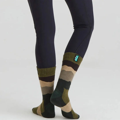 Camouflage patterned merino wool socks from Ridgeline Mid Length Wool Socks