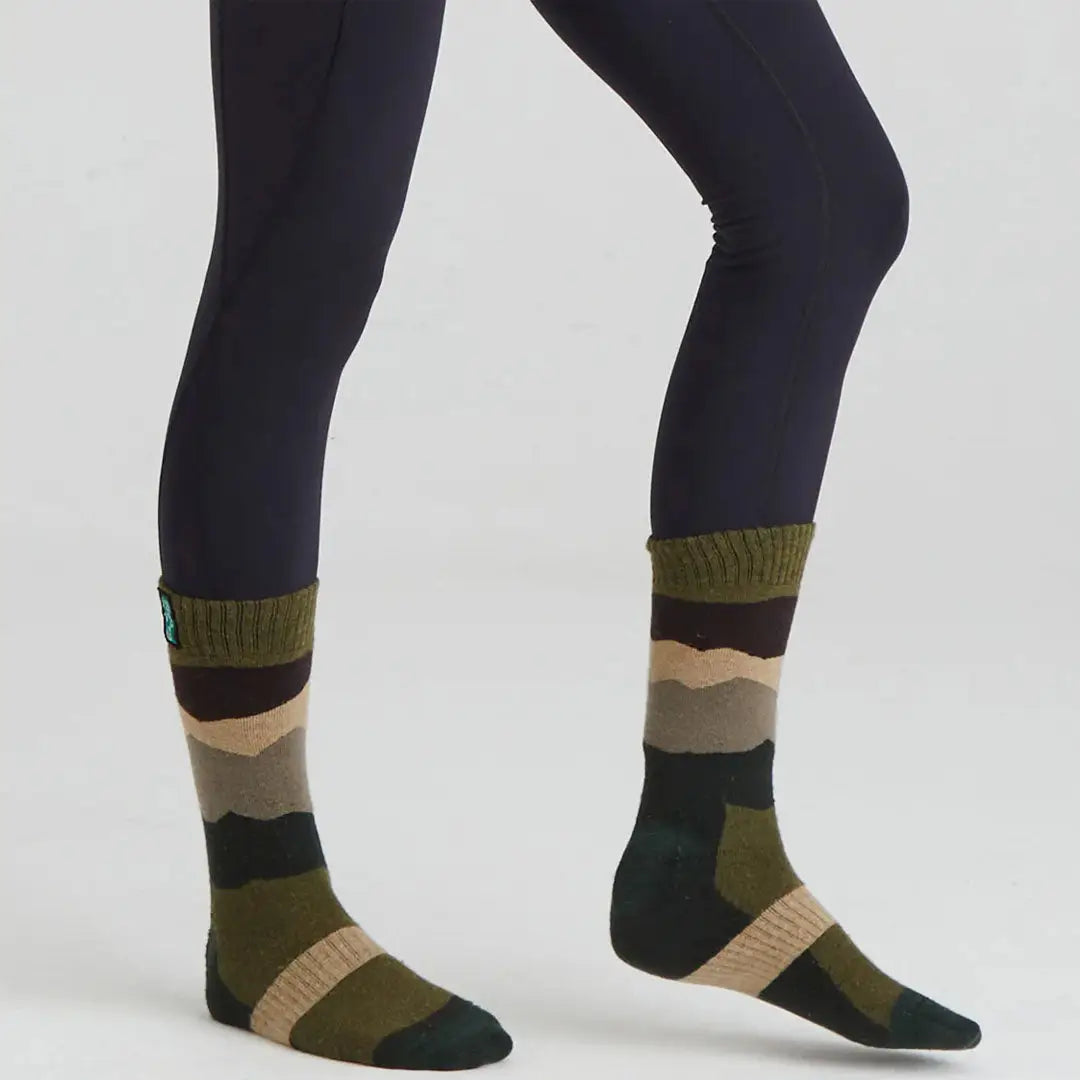 Striped wool socks made from soft merino wool perfect for cozy comfort