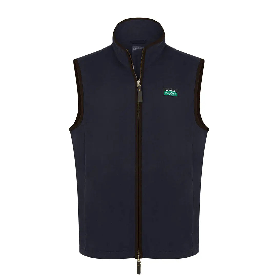 Navy blue zip-up vest of the Ridgeline Monarch Gilet perfect for outdoor adventures