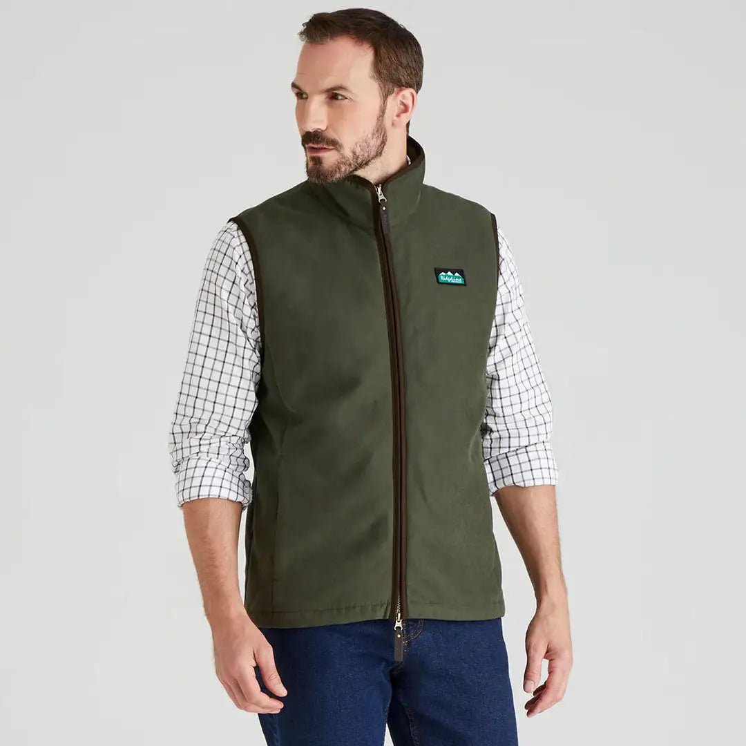 Olive green Ridgeline Monarch Gilet for outdoor adventure and style