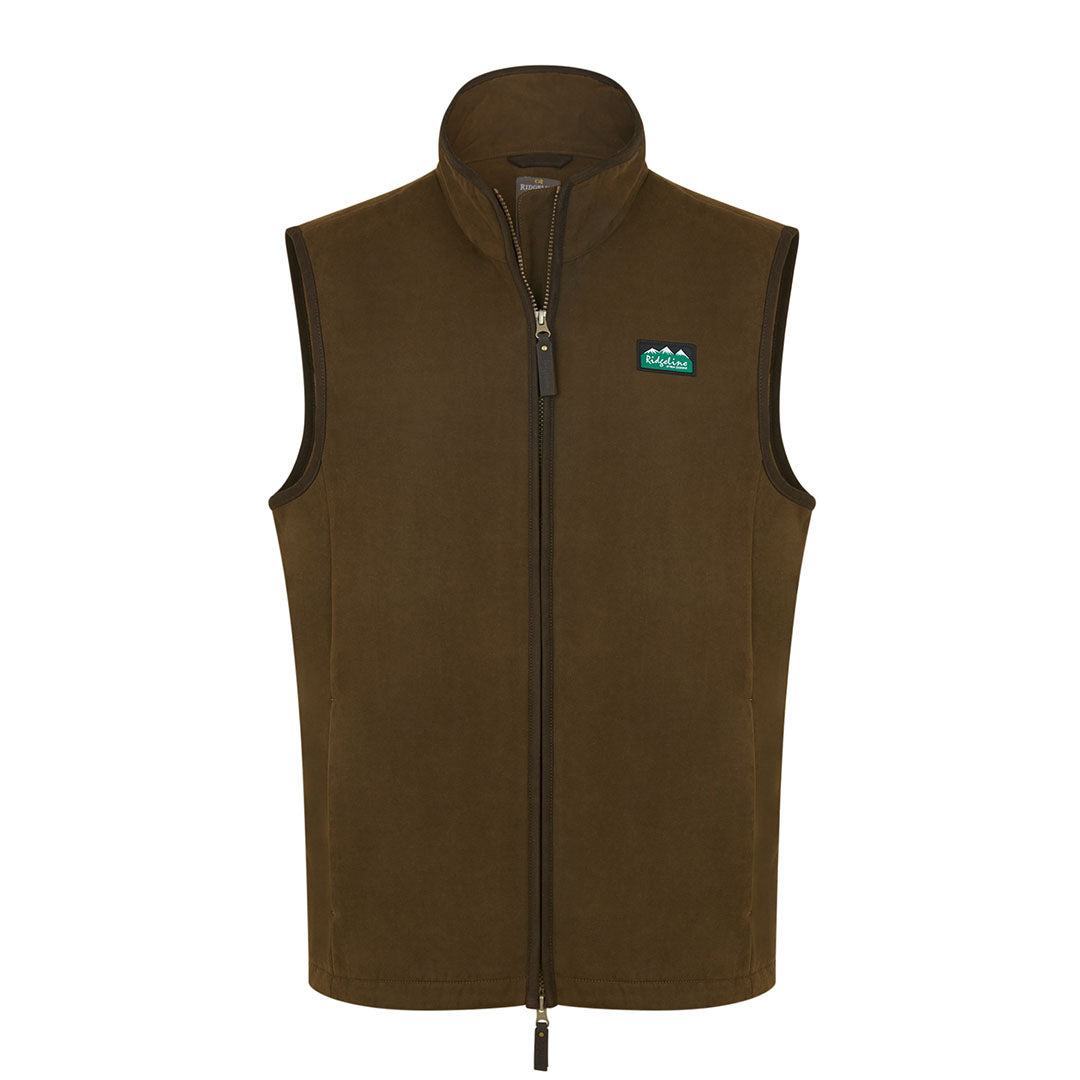 Olive green zip-up vest, perfect for layering with the Ridgeline Monarch Gilet