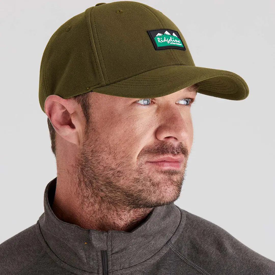Dark olive green Ridgeline Monsoon Classic Cap with mountain patch for outdoor style