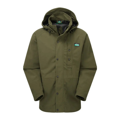 Olive green Ridgeline Monsoon Classic Waterproof Jacket with a logo on the chest