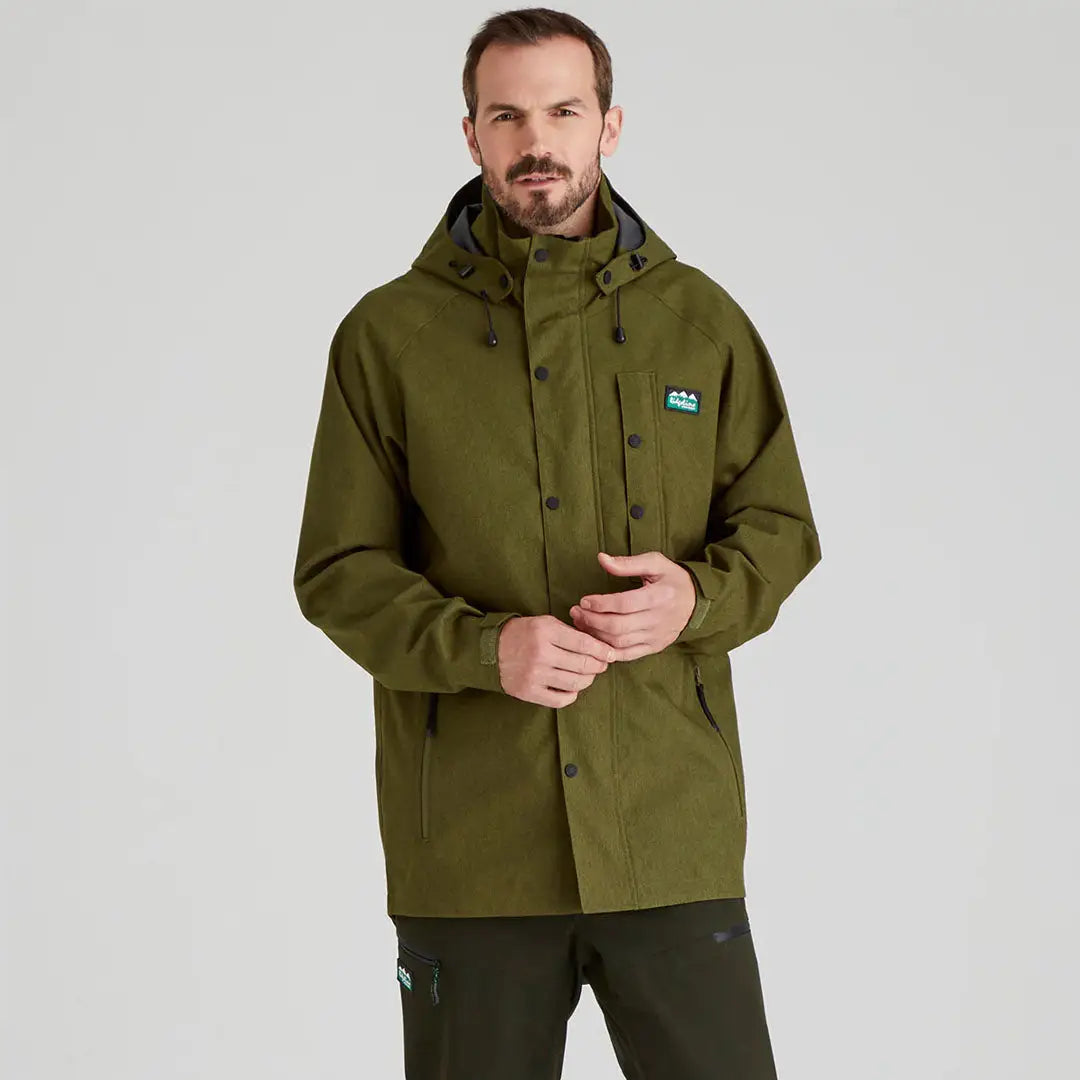 Olive green Ridgeline Monsoon Light Jacket with Elements Stop waterproof hoodie