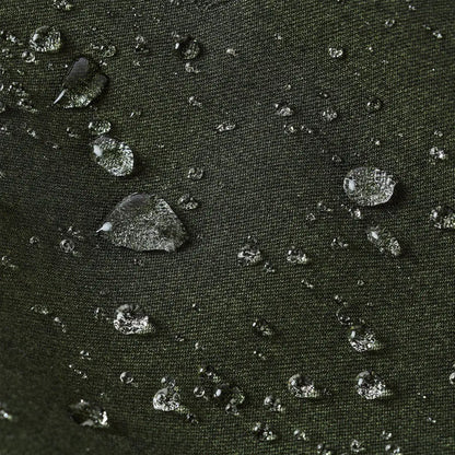 Water-repellent dark fabric on Ridgeline Monsoon Light Jacket, great for rainy days