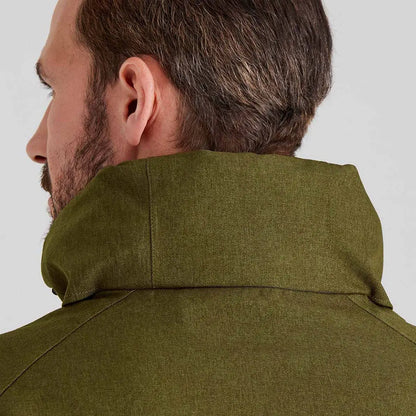Olive green Ridgeline Monsoon Light Jacket with high collar for elements stop style