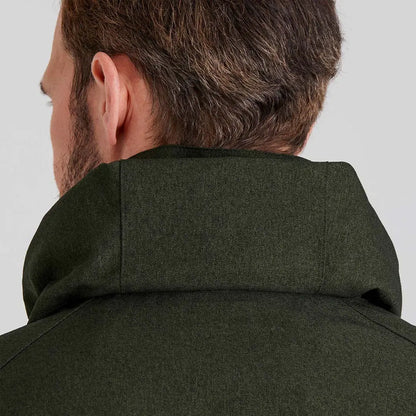 Dark green wool coat collar on Ridgeline Monsoon Light Jacket for a stylish look