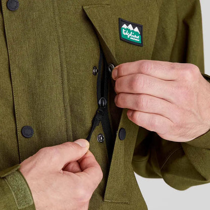 Olive green Ridgeline Monsoon Light Jacket with zipper for elements stop weather