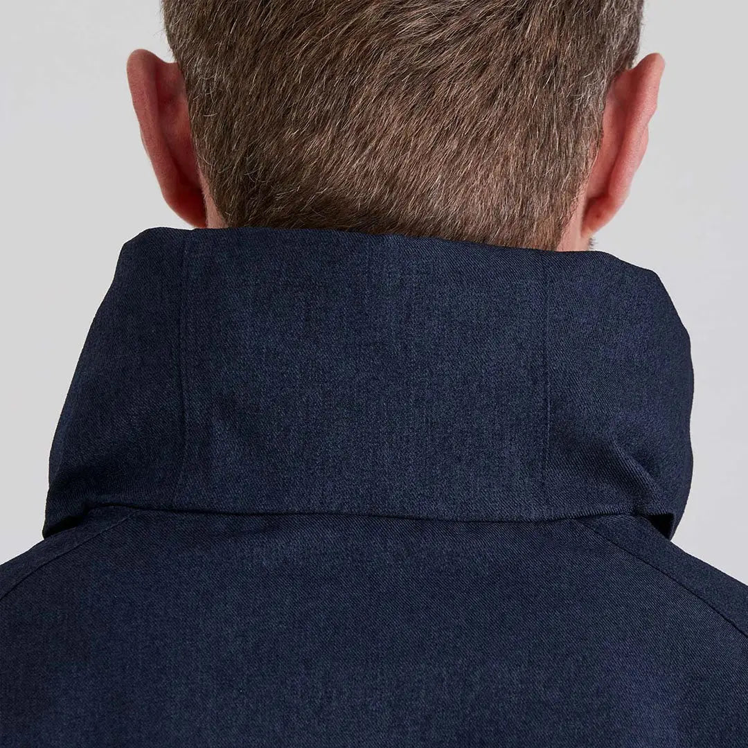 Navy blue Ridgeline Monsoon Light Jacket with high collar for outdoor adventures