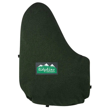 Dark green rifle case with Ridgeline Monsoon Light Jacket for outdoor gear storage