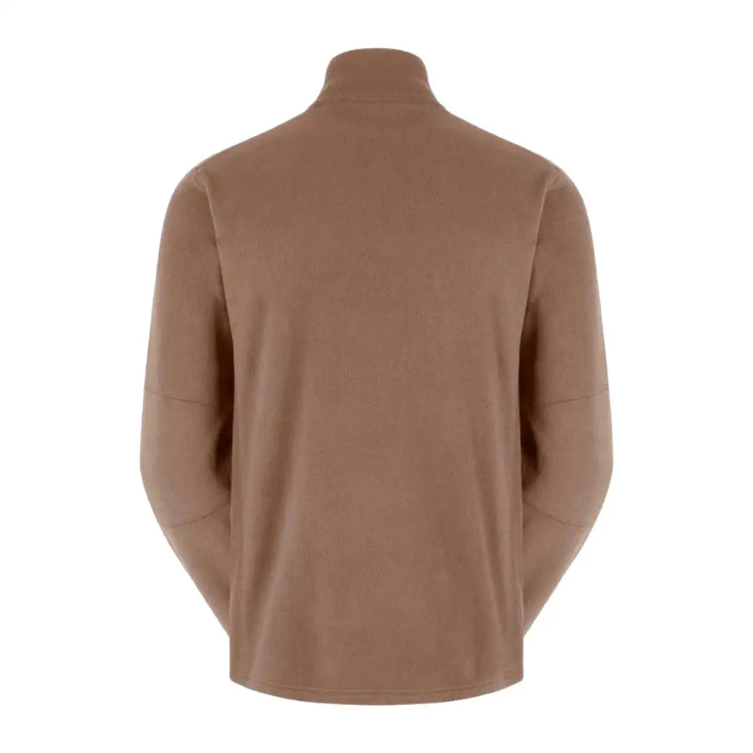 Brown long-sleeved turtleneck shirt made of highly functional polyester fleece for warmth