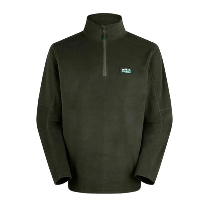 Olive green Ridgeline Narvik Fleece quarter-zip pullover made with functional polyester fleece