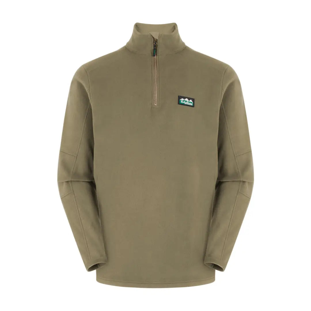 Khaki quarter-zip fleece pullover made of highly functional polyester from Ridgeline Narvik