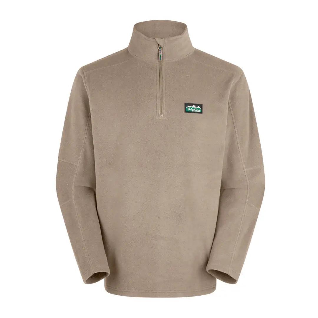 Beige quarter-zip fleece pullover made of functional polyester fleece from Ridgeline Narvik Fleece