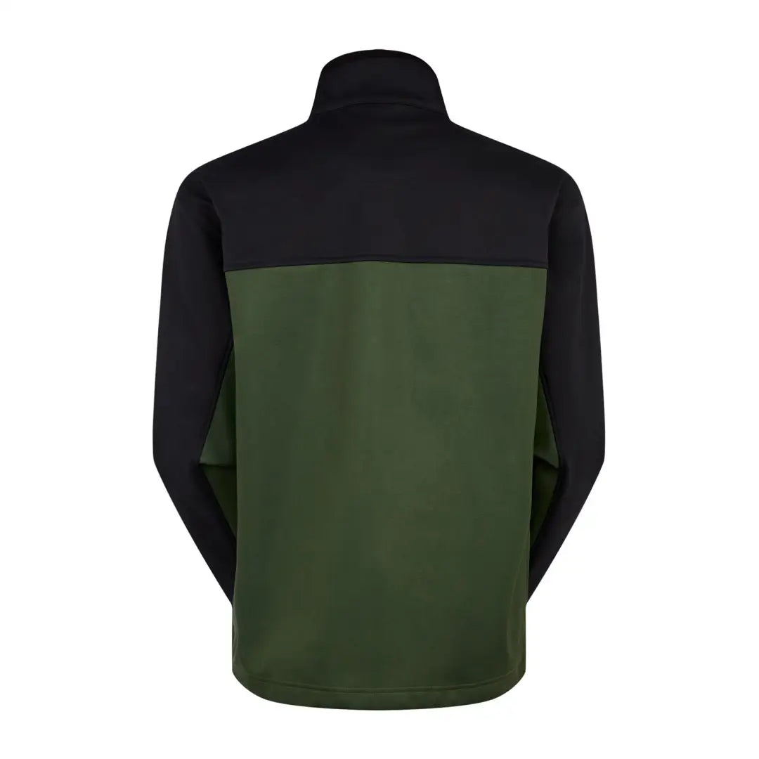 Two-tone Ridgeline Ranger Jacket, durable softshell with black upper and green lower half
