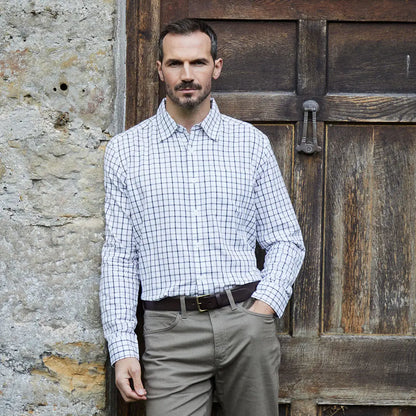 Man in checkered shirt wearing a Ridgeline Sedgebrook Shirt for a stylish look