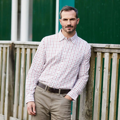 Man in a checkered shirt wearing a stylish Ridgeline Sedgebrook Shirt