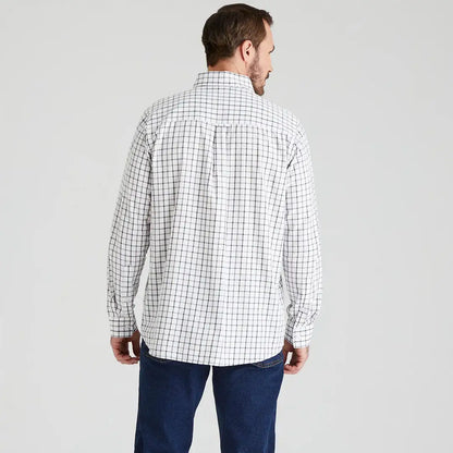 Man wearing plaid Ridgeline Sedgebrook Shirt, stylish long-sleeved sedgebrook shirt