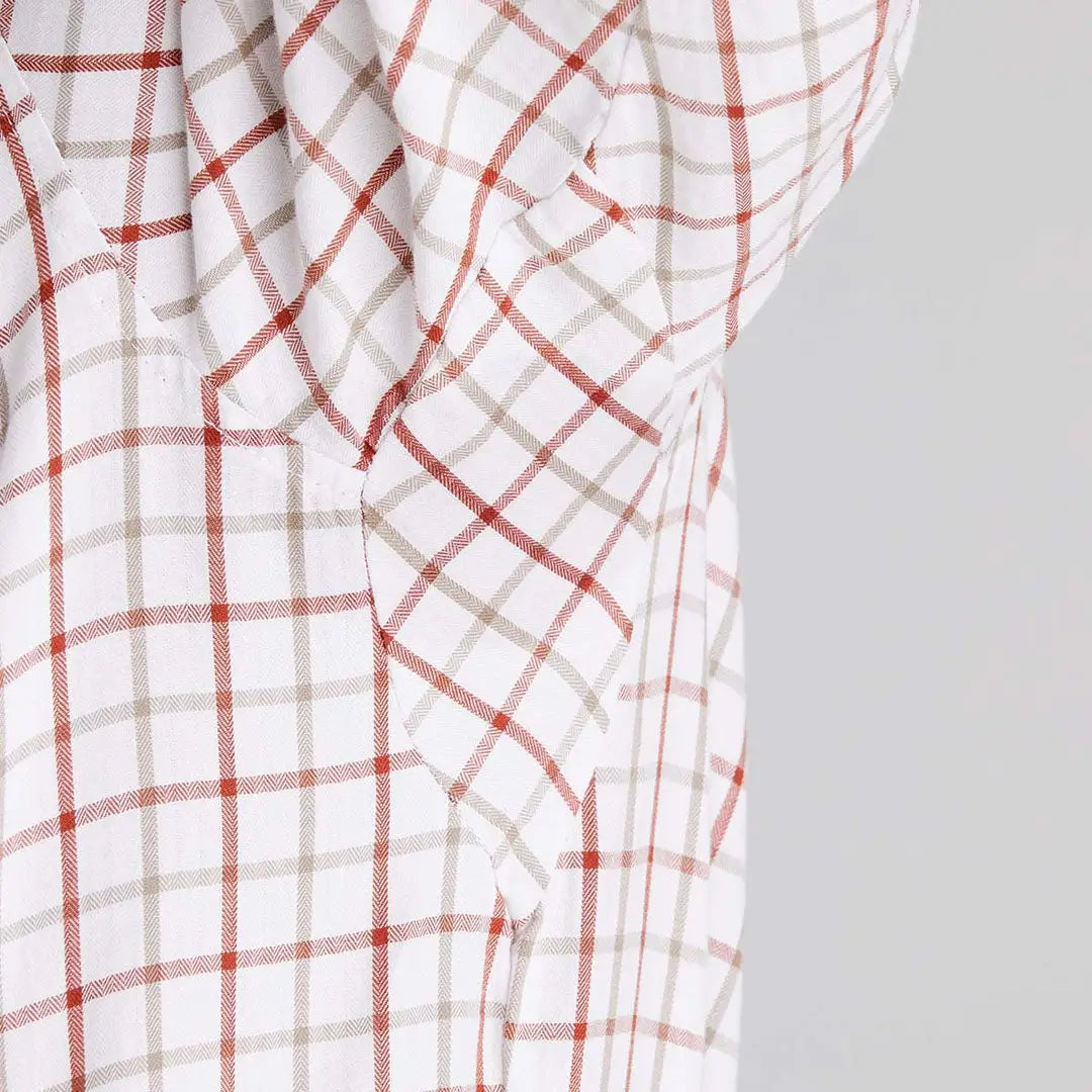 White and red plaid fabric for Ridgeline Sedgebrook Shirt style casual wear