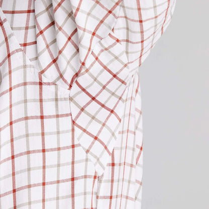 White and red plaid fabric for Ridgeline Sedgebrook Shirt style casual wear