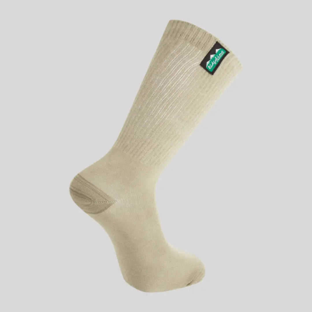 Beige Ridgeline Cotton Light Work Socks with reinforced heel for durability