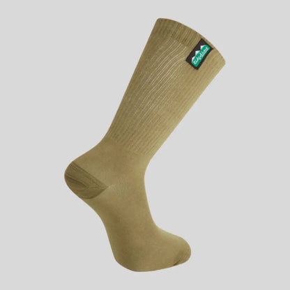 Tan-colored cotton light work socks from Ridgeline Unisex 3-Pack for comfy work wear