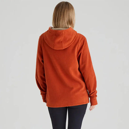 Orange hooded fleece jacket from Ridgeline Womens Ballistic Hoodie collection
