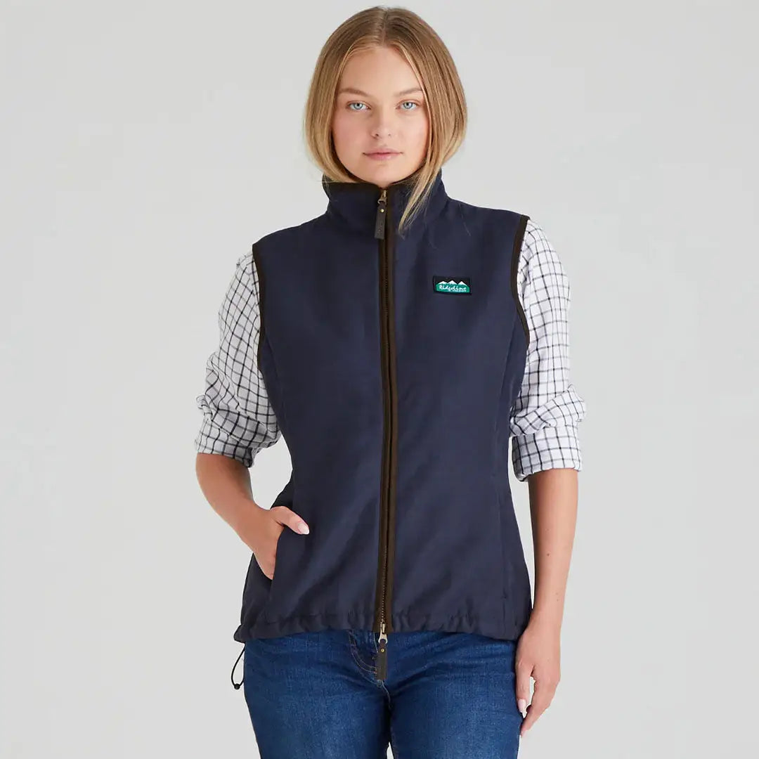 Navy blue zip-up vest for women Ridgeline Womens Monarch Gilet comfortable outdoorwear