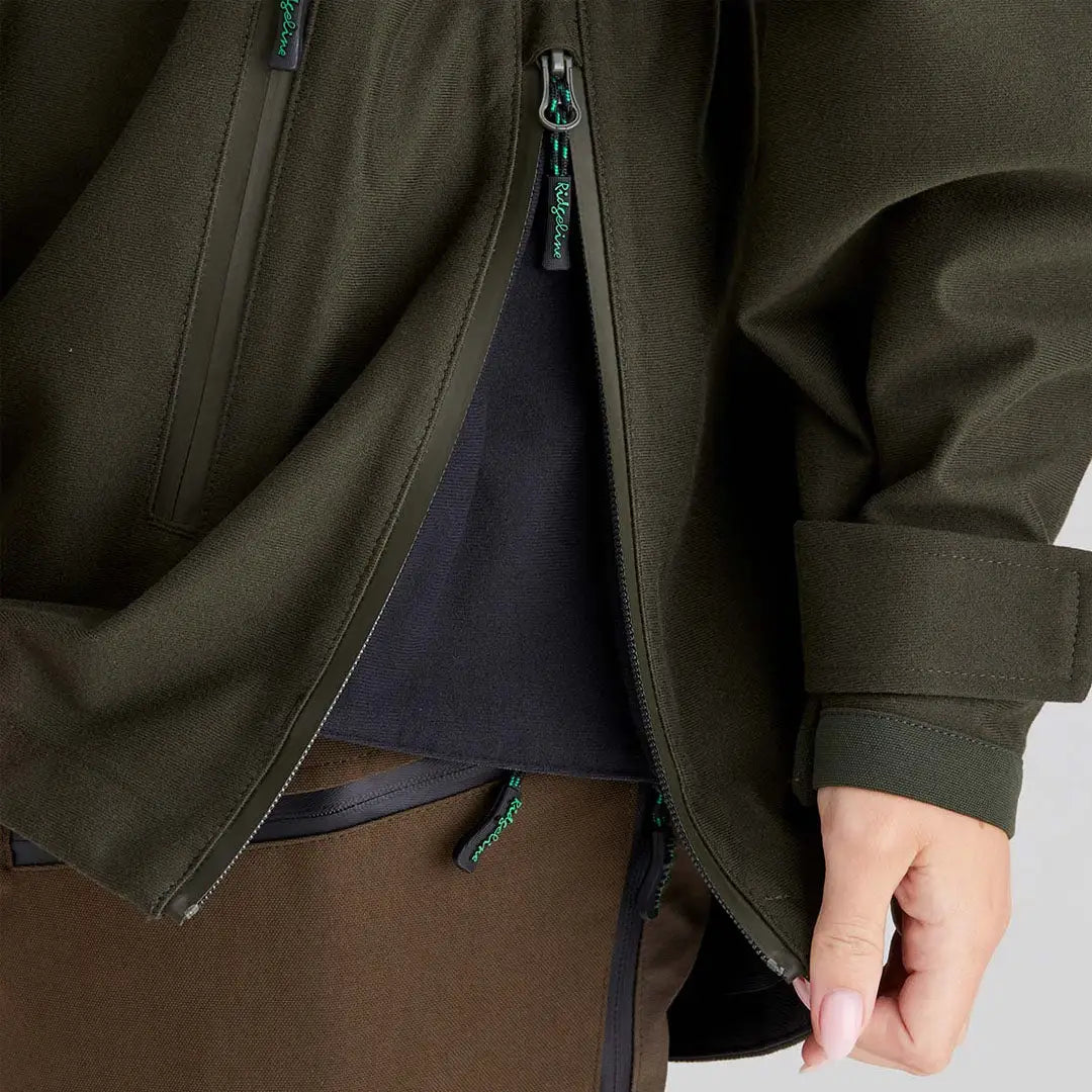 Olive green waterproof Ridgeline Womens Monsoon Classic Jacket for outdoor rain gear