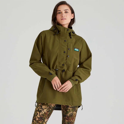 Olive green hooded anorak from Ridgeline Womens Monsoon Classic Smock, stylish and waterproof