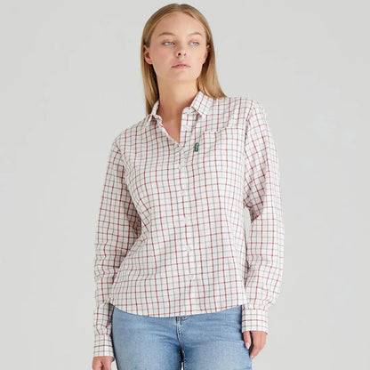 Ridgeline Womens Sedgebrook Shirt featuring a stylish plaid button-down design