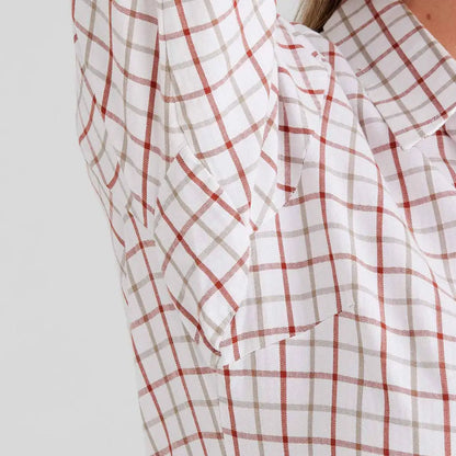 White and red plaid Ridgeline Womens Sedgebrook Shirt for stylish women